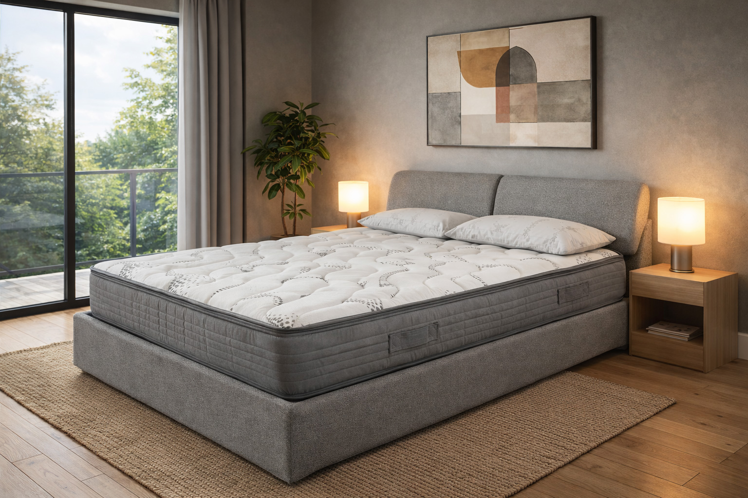 Materasso con tessuto Tencel in ambiente moderno